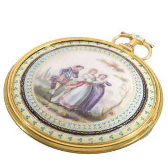 French 18 carat gold and exquisite enamel watch Circa 1780