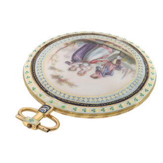 French 18 carat gold and exquisite enamel watch Circa 1780