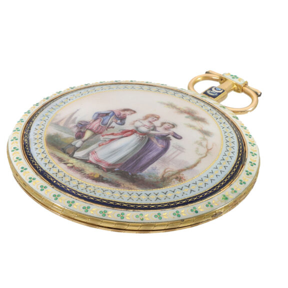 French 18 carat gold and exquisite enamel watch Circa 1780 French 18 carat gold and exquisite enamel watch Circa 1780