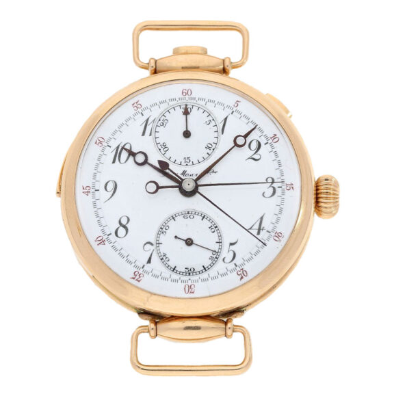 Rare Swiss gold minute repeating wristwatch Circa 1910 Rare Swiss gold minute repeating wristwatch Circa 1910
