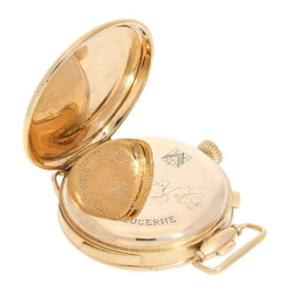Rare Swiss gold minute repeating wristwatch Circa 1910 Rare Swiss gold minute repeating wristwatch Circa 1910