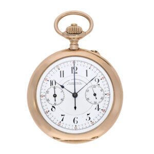 German 14 carat gold chronograph with register Circa 1908