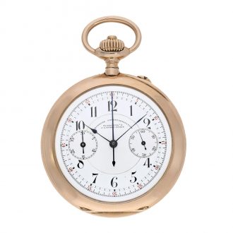 German 14 carat gold chronograph with register Circa 1908