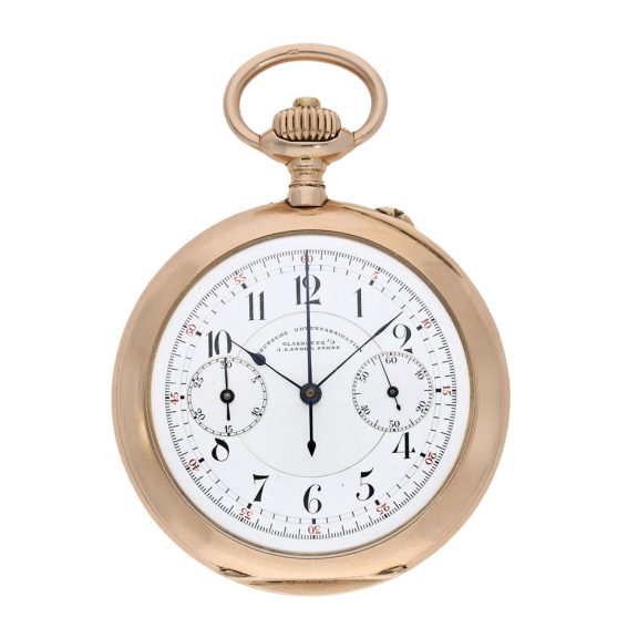 German 14 carat gold chronograph with register Circa 1908