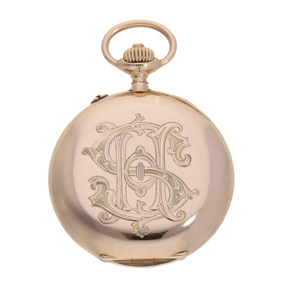 German 14 carat gold chronograph with register Circa 1908 German 14 carat gold chronograph with register Circa 1908