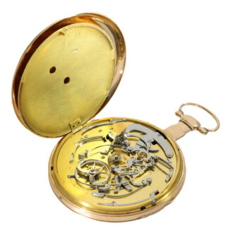 French 18 carat gold and enamel cylinder repeater watch Circa 1840