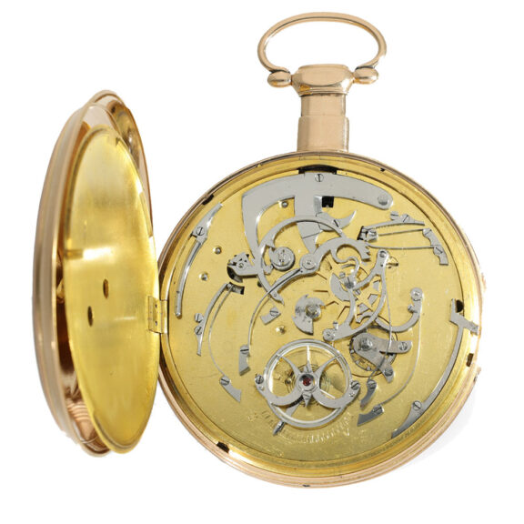 French 18 carat gold and enamel cylinder repeater watch Circa 1840 French 18 carat gold and enamel cylinder repeater watch Circa 1840