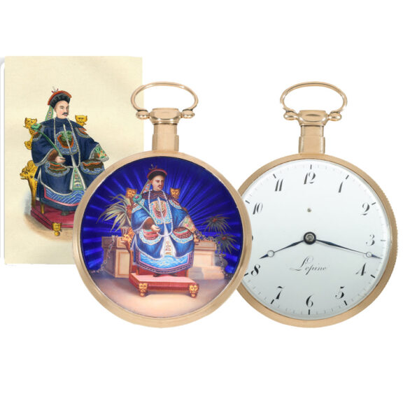 French 18 carat gold and enamel cylinder repeater watch Circa 1840 French 18 carat gold and enamel cylinder repeater watch Circa 1840
