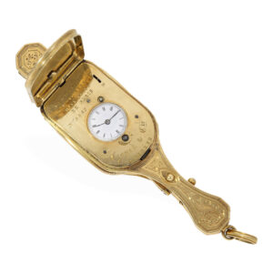 Swiss gold, enamel and diamond set lorgnette watch Circa 1848