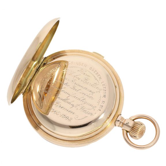 German gold historically interesting hunting cased watch Circa 1908 German gold historically interesting hunting cased watch Circa 1908