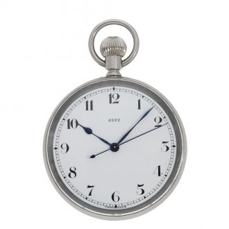 Swiss stainless steel military deck watch with center seconds Circa 1940