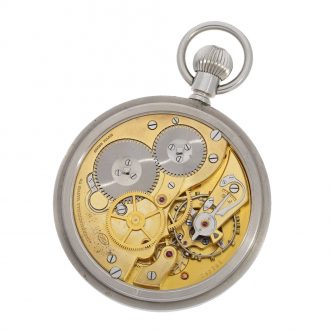 Swiss stainless steel military deck watch with center seconds Circa 1940
