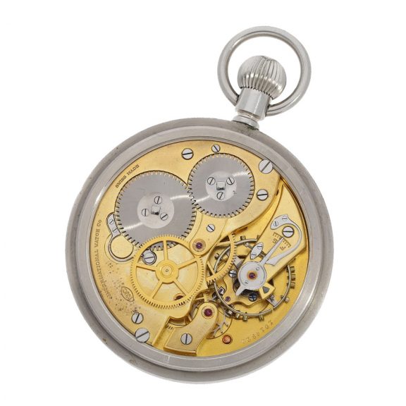 Swiss stainless steel military deck watch with center seconds Circa 1940 Swiss stainless steel military deck watch with center seconds Circa 1940