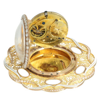 Swiss 18 carat gold gold and enamel pendant watch Circa 1780