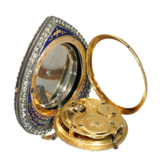 Swiss 18 carat gold and enamel heart form watch Circa 1790