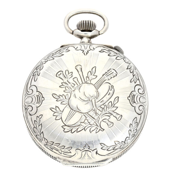 A fine Swiss decorative silver with music Circa 1920 A fine Swiss decorative silver with music Circa 1920