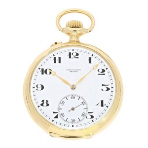 Unique Swiss gold open faced chronometer watch Circa 1920