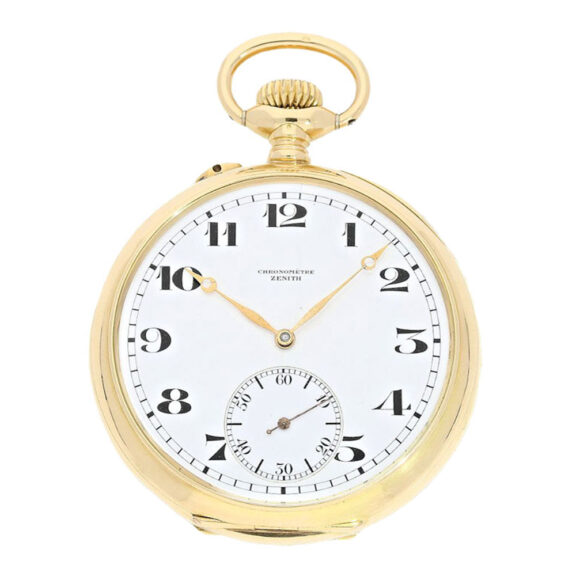 Unique Swiss gold open faced chronometer watch Circa 1920