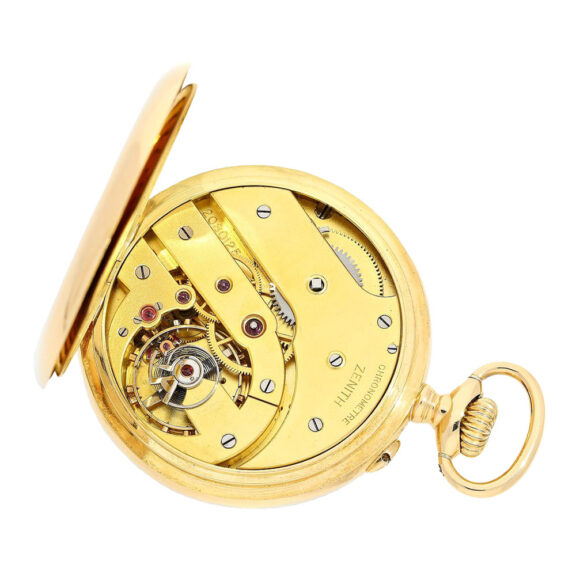 Unique Swiss gold open faced chronometer watch Circa 1920 Unique Swiss gold open faced chronometer watch Circa 1920