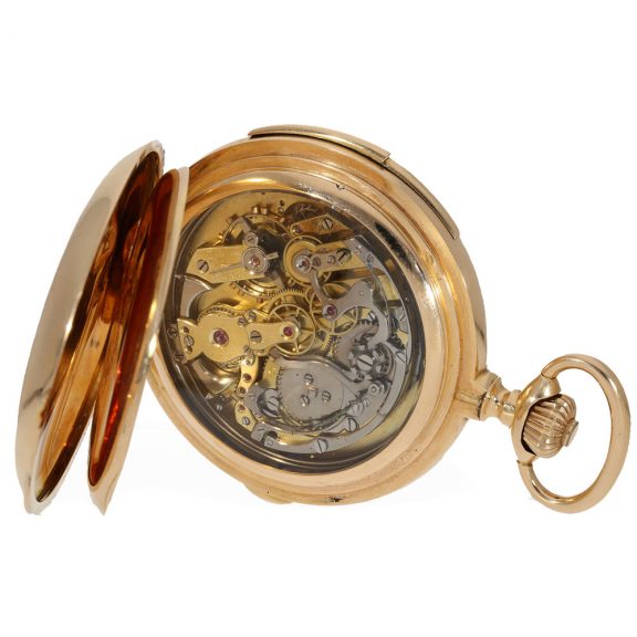 German 18 carat gold watch with six complications Circa 1900 German 18 carat gold watch with six complications Circa 1900