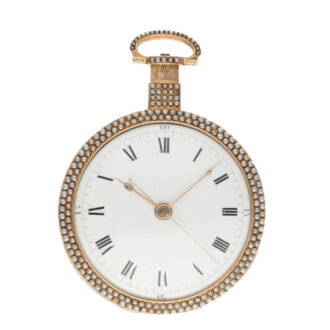 English 18 carat gold and enamel duplex watch Circa 1820