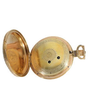 English 18 carat gold and enamel duplex watch Circa 1820