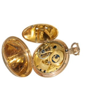 English 18 carat gold and enamel duplex watch Circa 1820