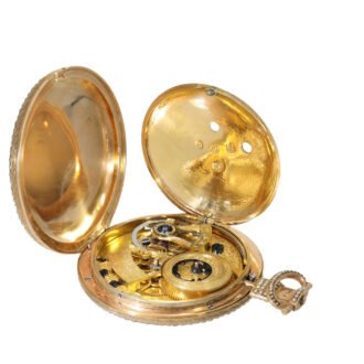English 18 carat gold and enamel duplex watch Circa 1820