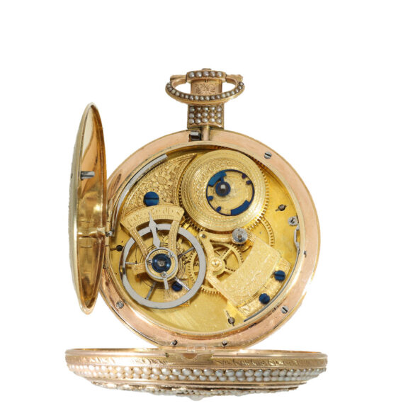 English 18 carat gold and enamel duplex watch Circa 1820 English 18 carat gold and enamel duplex watch Circa 1820