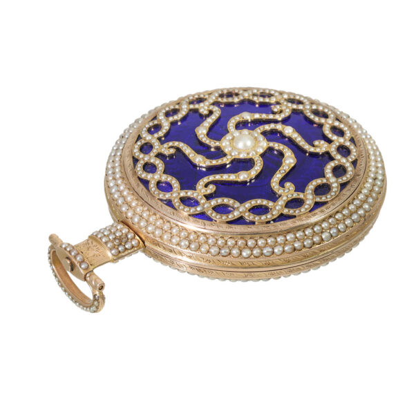 English 18 carat gold and enamel duplex watch Circa 1820 English 18 carat gold and enamel duplex watch Circa 1820