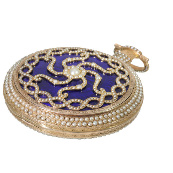 English 18 carat gold and enamel duplex watch Circa 1820 English 18 carat gold and enamel duplex watch Circa 1820