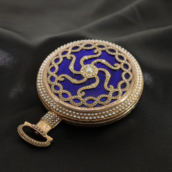 English 18 carat gold and enamel duplex watch Circa 1820 English 18 carat gold and enamel duplex watch Circa 1820