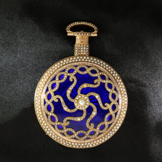 English 18 carat gold and enamel duplex watch Circa 1820