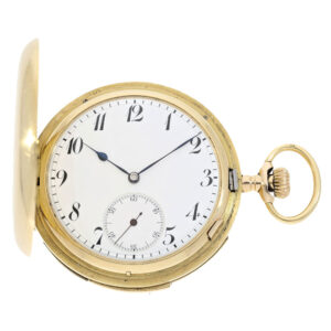 Swiss 18K gold watch with very rare striking train Circa 1915