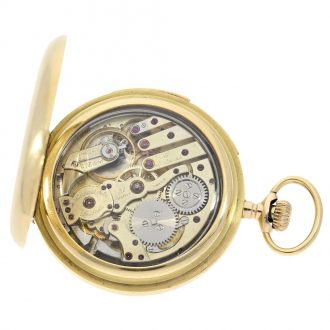 Swiss 18K gold watch with very rare striking train Circa 1915