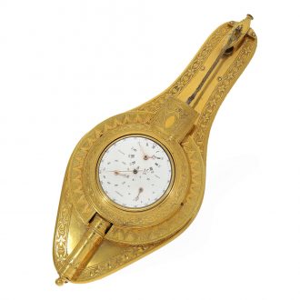 English fire gilded verge watch with pedometer Circa 1799