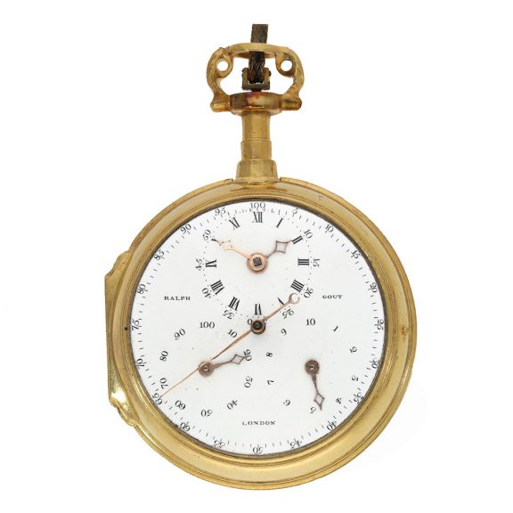 English fire gilded verge watch with pedometer Circa 1799