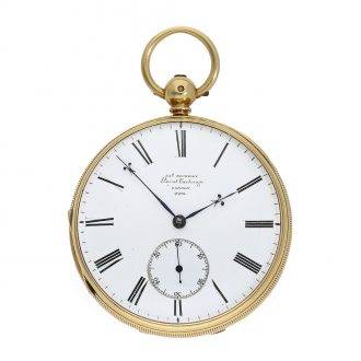 English 18 carat gold pocket chronometer with key Circa 1861