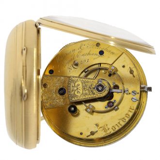 English 18 carat gold pocket chronometer with key Circa 1861