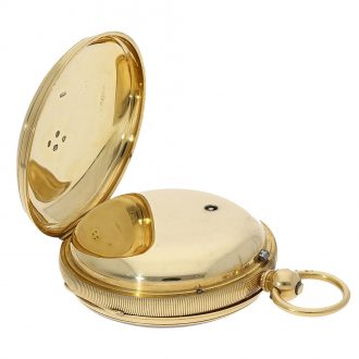 English 18 carat gold pocket chronometer with key Circa 1861