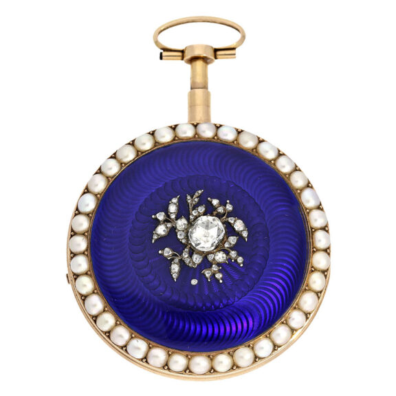 French rare gold enamel virgule Lépine pocket watch Circa 1800