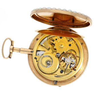 French rare gold enamel virgule Lépine pocket watch Circa 1800