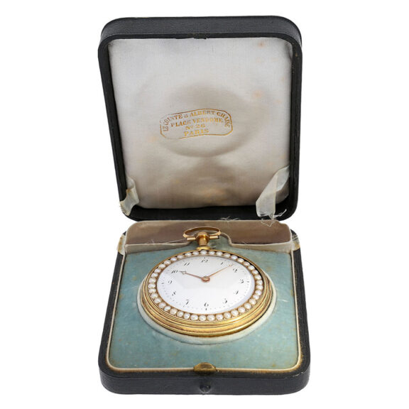 French rare gold enamel virgule Lépine pocket watch Circa 1800 French rare gold enamel virgule Lépine pocket watch Circa 1800