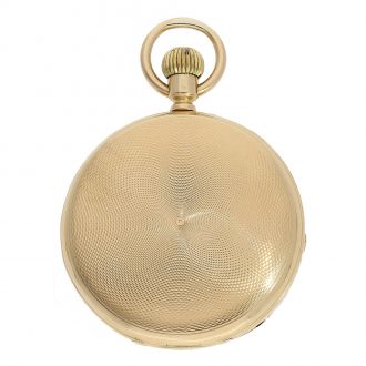 Swiss gold hunting case pocket watch in a rare version Circa 1884