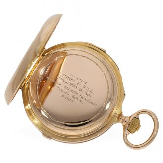 French 18 carat gold watch with eight complications Circa 1891