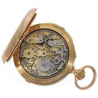 French 18 carat gold watch with eight complications Circa 1891