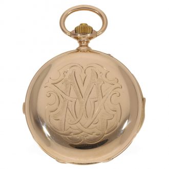 French 18 carat gold watch with eight complications Circa 1891