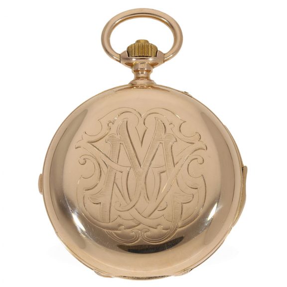 French 18 carat gold watch with eight complications Circa 1891 French 18 carat gold watch with eight complications Circa 1891