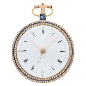 Swiss gold and pearl center seconds virgule watch Circa 1790
