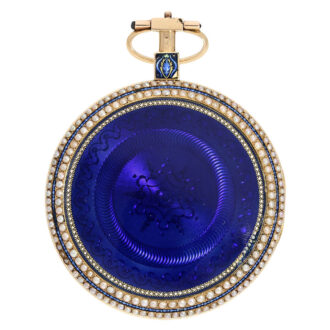 Swiss gold and pearl center seconds virgule watch Circa 1790